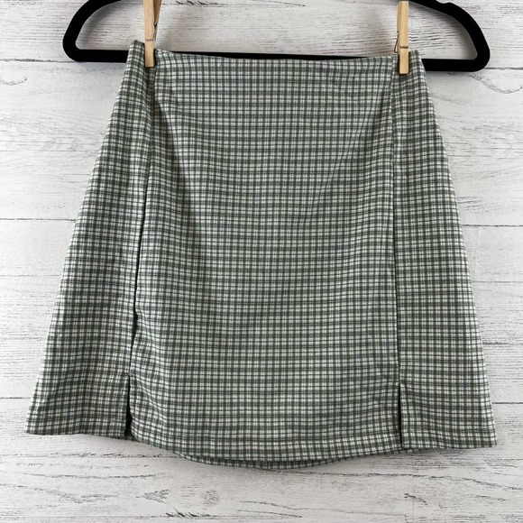Brandy Melville Dresses & Skirts - John Galt Green and White Gingham Plaid Skirt Size S
